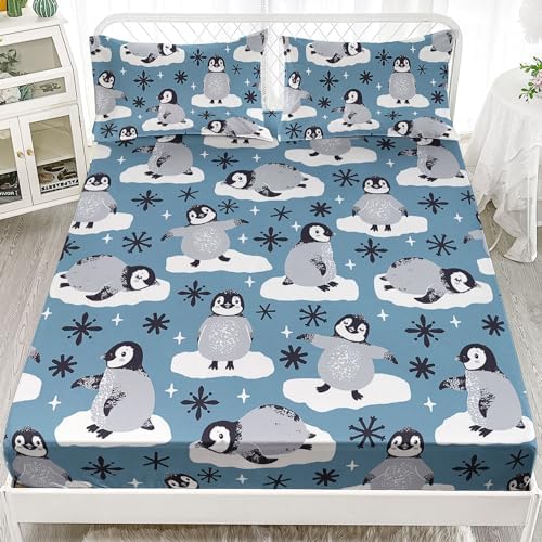 Cute Penguin Kids Sheet Set - 4Pcs Twin Bedding