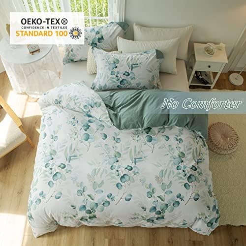 MILDLY Duvet Cover Leaf Pattern Queen Size 3 Pc Set