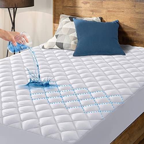 HYLEORY Waterproof Queen Mattress Pad Protector with Deep Pocket