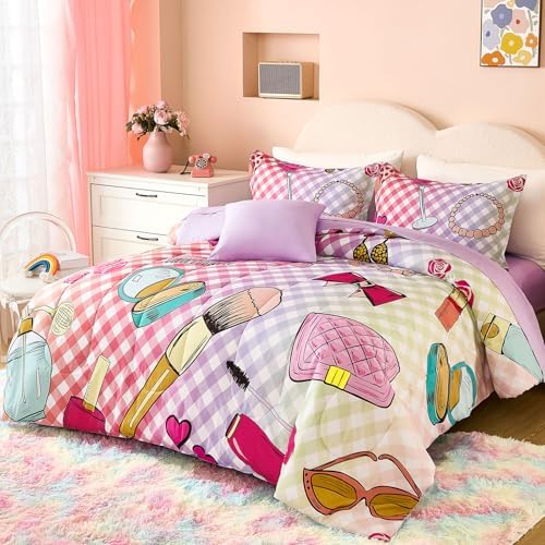 Anibedding Girls Comforter Set 6-Piece Bed in a Bag