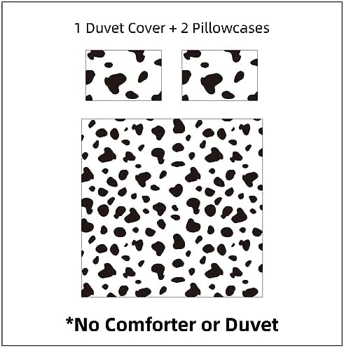 Vicimi Cow Print Duvet Cover Set Twin 3pcs 1