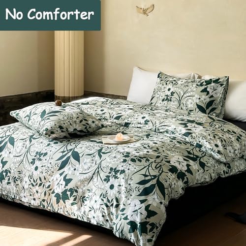 Helthep Green Floral Twin XL Duvet Cover Set 1