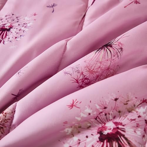 WONGS BEDDING Pink Dandelion Twin Bedding Set 6 Pieces 1