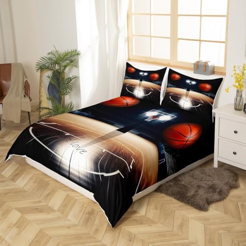 Jejeloiu Basketball Duvet Cover Set Kids Full Size