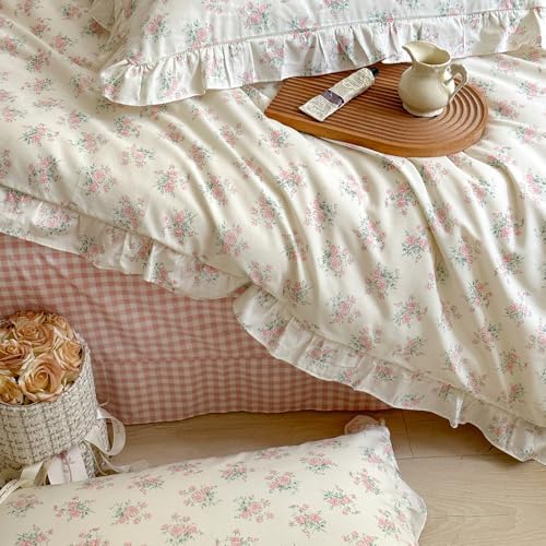 MKXI Floral Duvet Cover Set Queen Size 100 Cotton