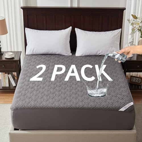 BEDLORE 2 Pack Twin Mattress Protectors with Deep Pocket and Waterproof Design