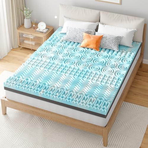 EnHomee 3 Inch Memory Foam Mattress Topper with Cooling Gel
