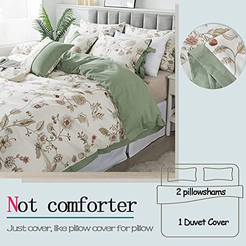 FADFAY Floral Duvet Cover Set 3PCS Shabby Chic