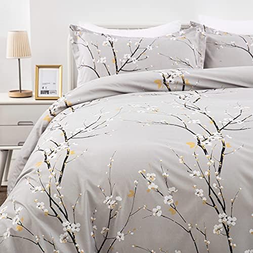 WONGS BEDDING Light Grey Duvet Cover Set Queen 1