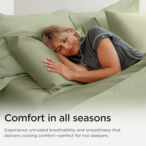 Threadmill Sage Green Queen Duvet Cover Set 1