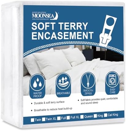 Moonsea King Mattress Protector Zippered 76x80 Waterproof