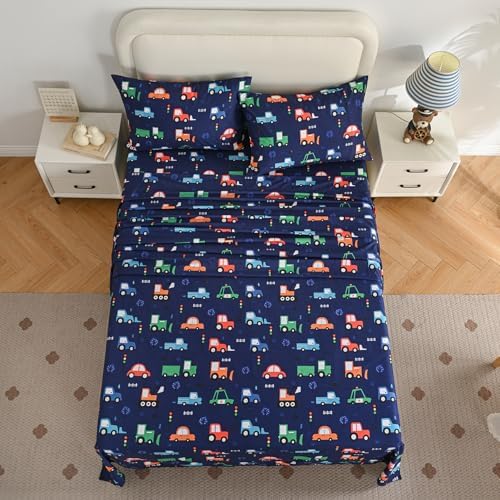 Yibeizi Car Full Size Sheet Set for Boys