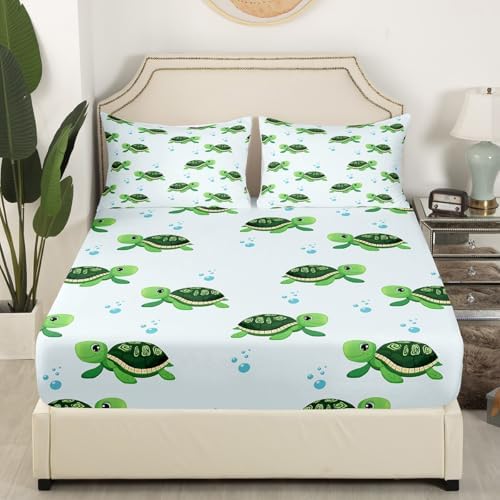 Green Sea Turtle Bedding Set for Kids Twin Size