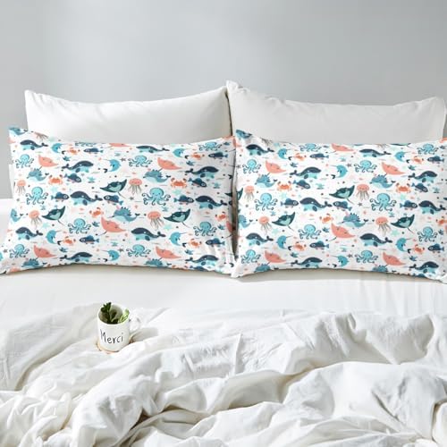 Erosebridal Whale Bed Sheet Set for Kids