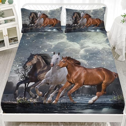 Smell Sunshine Horses Sheet Set 4Pcs Kids Bedding