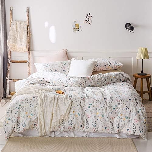 AMWAN Garden Floral Duvet Cover Set King Size 1