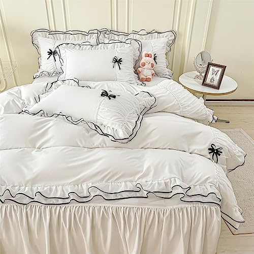IHOUSTRIY Twin Duvet Cover Set with Bowtie and Zipper 1