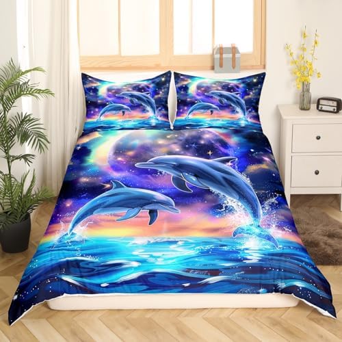 Homewish Dolphin Duvet Cover Set Queen Size