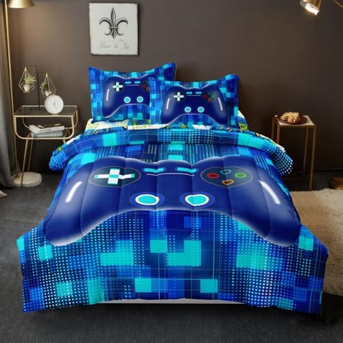 Leaflin Twin Gaming Bed in a Bag 5 Piece Set