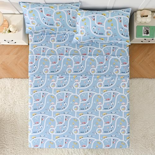 Vinogusto Twin Car Town 3-Piece Bedding Set