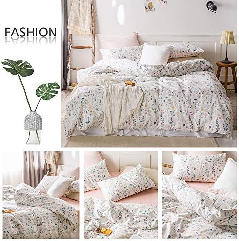 AMWAN Garden Floral Duvet Cover Set King Size 1