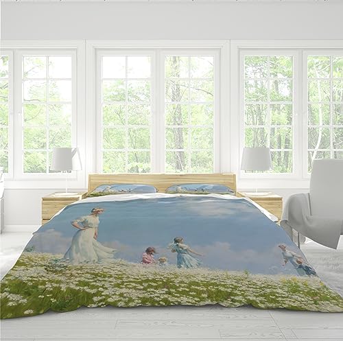 HOBBOY Blue Sky White Daisy Duvet Cover Set 3 Piece Twin XL