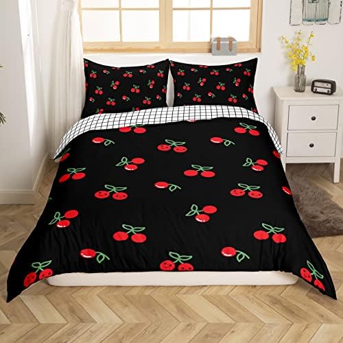 Erosebridal Kawaii Cherry Duvet Cover Set Twin