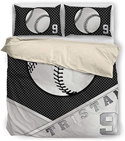 Personalized Baseball Duvet Cover Set for Boys