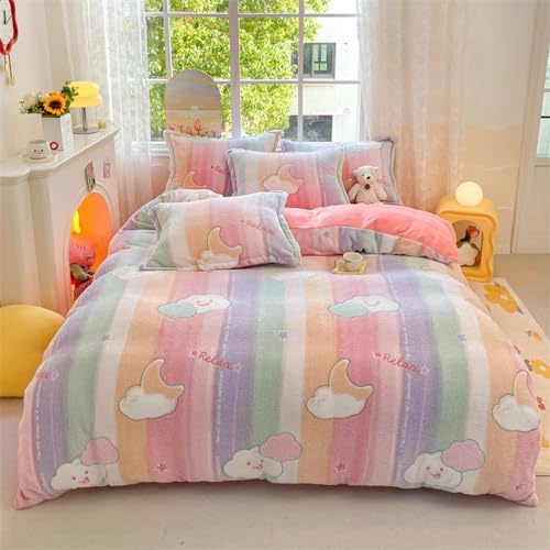 CinYana Rainbow Duvet Cover Set Twin Size 1
