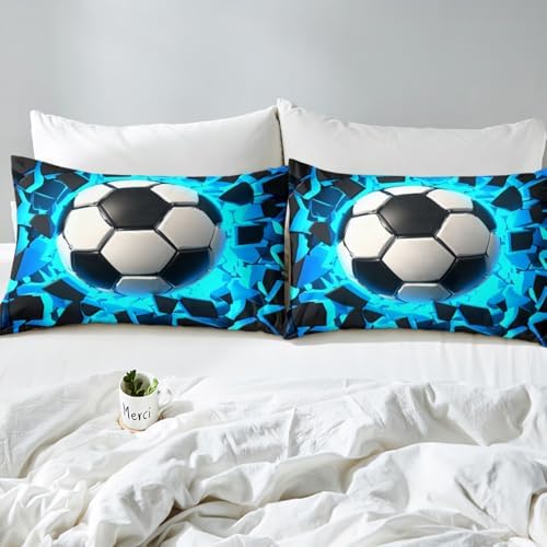 Feelyou 3D Soccer Football Bed Sheet Set Twin Size