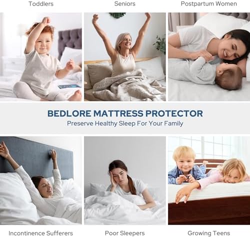 BEDLORE 2 Pack Twin Mattress Protectors with Deep Pocket and Waterproof Design