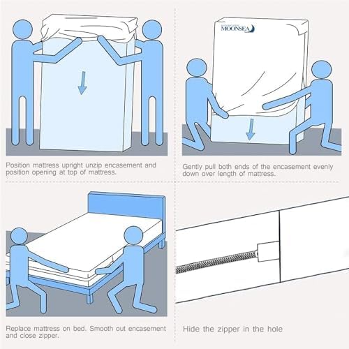 Moonsea King Mattress Protector Zippered 76x80 Waterproof