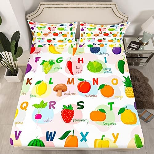 Feelyou Toddlers ABC Fitted Sheet Set Twin Size