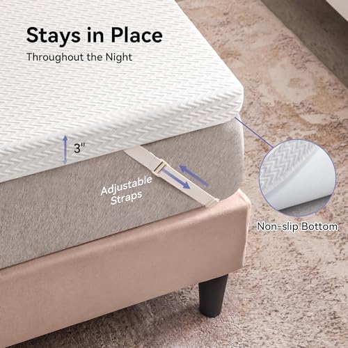 AMICLIBER 3 Inch Gel Memory Foam Mattress Topper