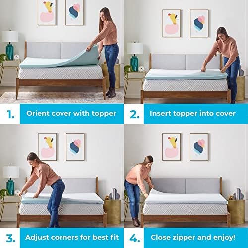 Linenspa 2 Inch Mattress Topper Cover - White