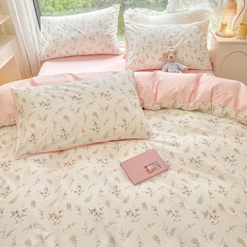 Nayoroom Floral Duvet Cover King Size Set 3 Pieces