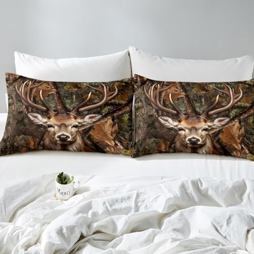 Camo Deer Kids Full Size Sheet Set 4PCS