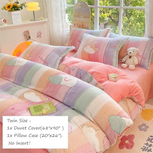 CinYana Rainbow Duvet Cover Set Twin Size 1
