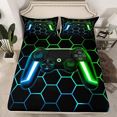 Erosebridal Glitter Geometric Gamer Bedding Set Full Size