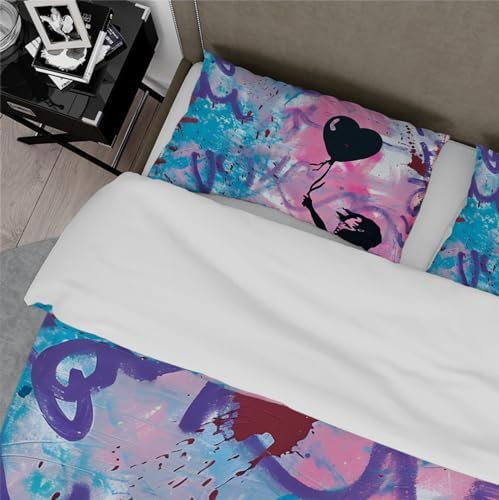 Graffitic Kids Bedding Set with Zipper 3 Pieces