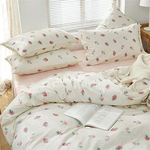 DREAMINGO Cotton Strawberry Duvet Cover Set 1