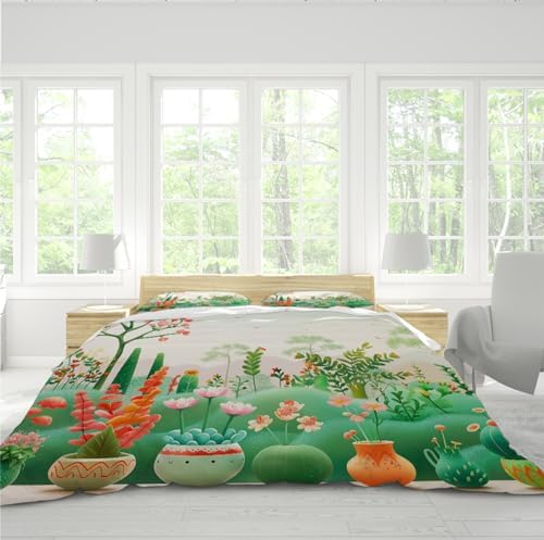 HOBBOY Anime Flowers Duvet Cover Set 3 Piece 1