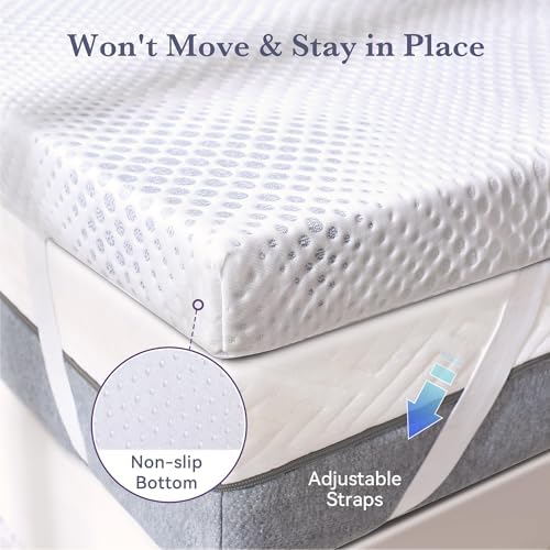 SINWEEK 3 Inch Gel Memory Foam Mattress Topper Twin Size