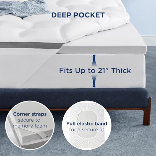 Bedsure 4 Inch Memory Foam Mattress Topper Full Size