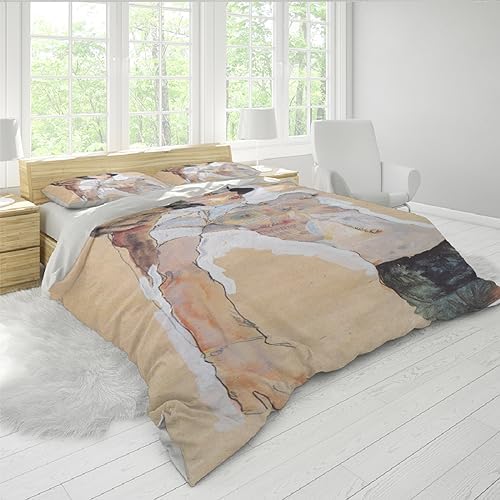 HOBBOY Khaki Duvet Cover Set 3 Piece with Zipper Ties 1