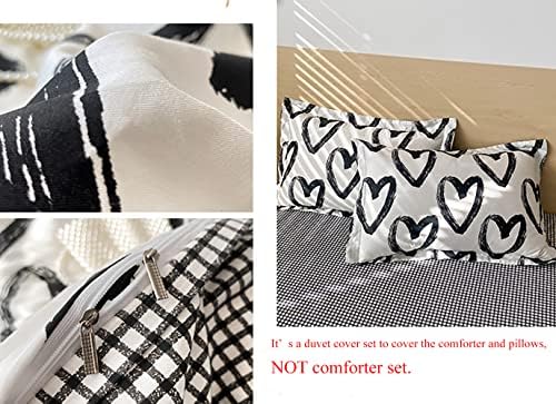 Houseri Love Heart Shaped Duvet Cover Queen Set