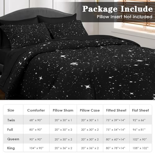 Pamnest Comforter Set Twin Size 5 Pcs Starry Deep Bedding