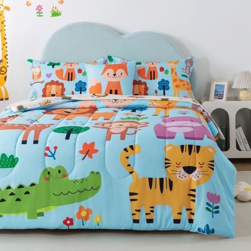lishjekee Kids Animal Comforter Set Twin 6 Pieces 1