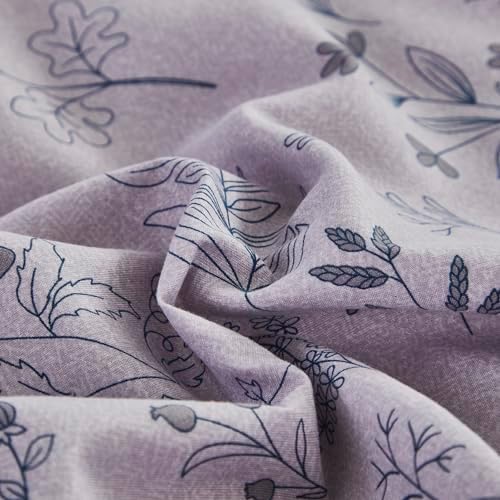 Usfivefam Gray Floral Duvet Cover Twin XL Set