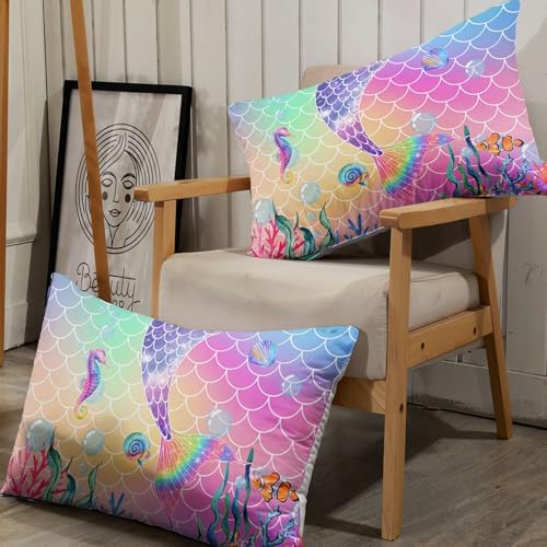Pink Mermaid Tail Sheet Set 4Pcs for Kids